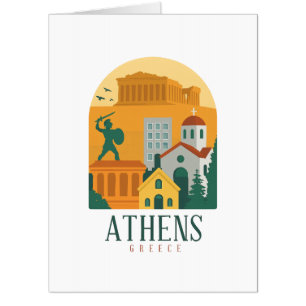 Vintage Athens Greece Travel – Parthenon Card