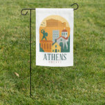 Vintage Athens Greece Travel – Parthenon Garden Flag