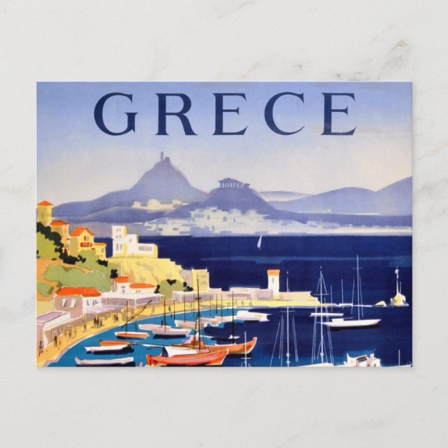 Vintage Athens Greece Travel Postcard (Front)
