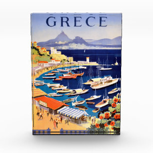 Vintage Athens Greece Travel Postcard Photo Block