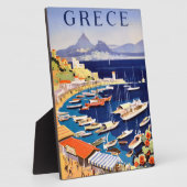 Vintage Athens Greece Travel Postcard Plaque (Side)