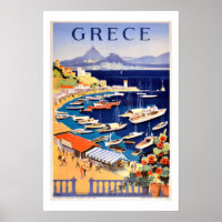 Vintage Athens Greece Travel Poster