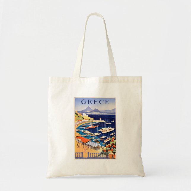 Vintage Athens Greece Travel Tote Bag (Front)