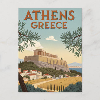 Vintage Athens Travel Postcard