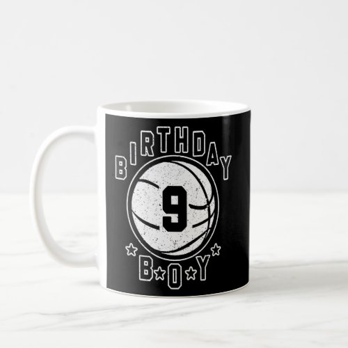 Vintage Athletic Basketball 9 Years Old Birthday B Coffee Mug