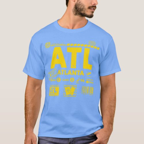 Vintage Atlanta ATL Airport Code Travel Day Retro  T_Shirt