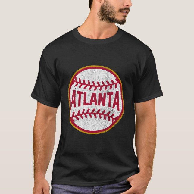 Vintage Atlanta Baseball Stitches T-Shirt (Front)