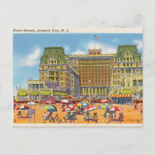 Vintage Atlantic City Hotel New Jersey Postcard