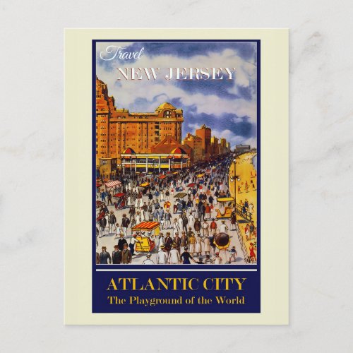 Vintage Atlantic City New Jersey Travel Postcard