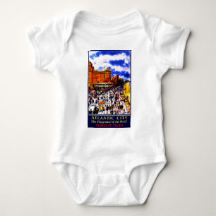 Vintage Atlantic City Train Travel Baby Bodysuit