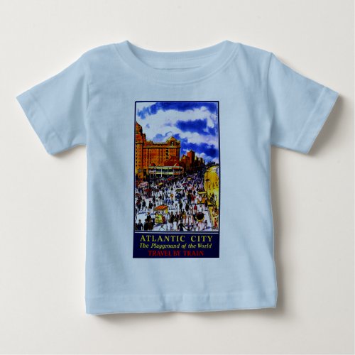 Vintage Atlantic City Train Travel Baby T_Shirt