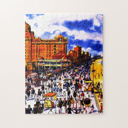 Vintage Atlantic City Train Travel Jigsaw Puzzle