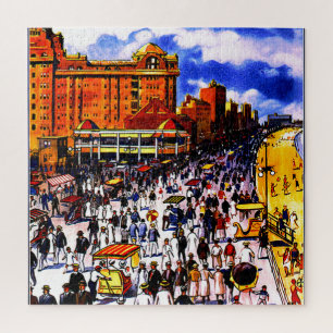 Vintage Atlantic City Train Travel Jigsaw Puzzle