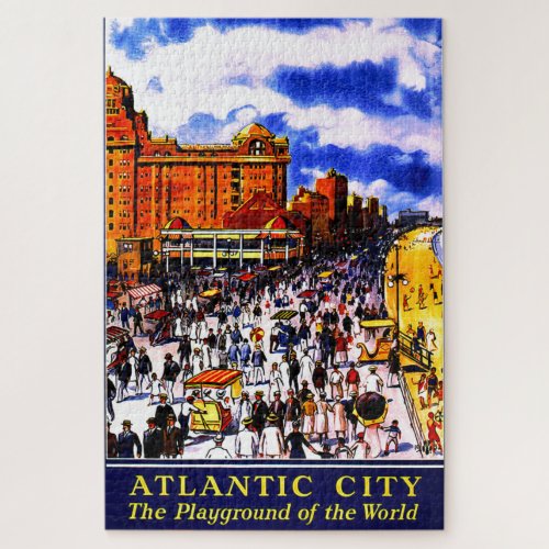 Vintage Atlantic City Train Travel Jigsaw Puzzle