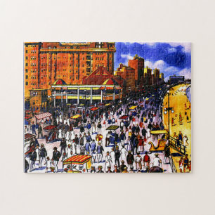 Vintage Atlantic City Train Travel Jigsaw Puzzle