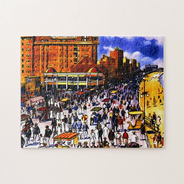 Vintage Atlantic City Train Travel Jigsaw Puzzle (Horizontal)
