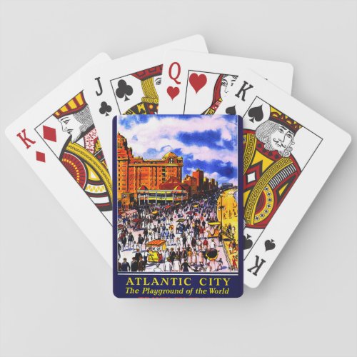 Vintage Atlantic City Train Travel Poker Cards
