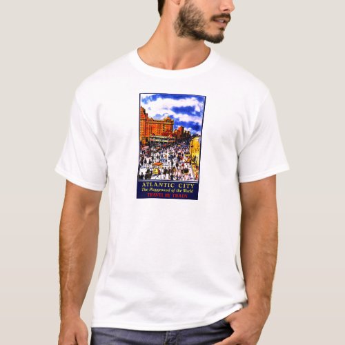 Vintage Atlantic City Train Travel T_Shirt