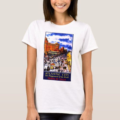 Vintage Atlantic City Train Travel T_Shirt