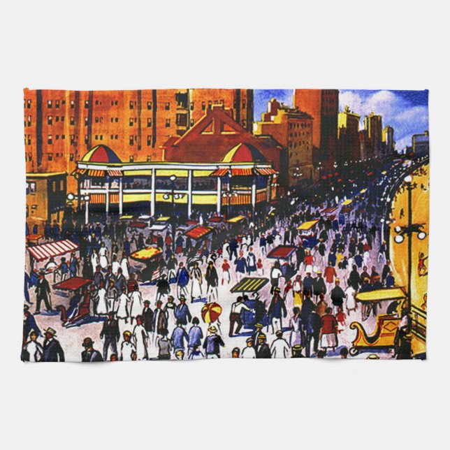 Vintage Atlantic City Train Travel Towel (Horizontal)