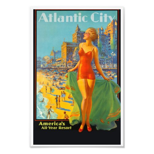 Vintage Atlantic City Travel Poster