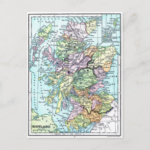 Vintage Atlas Map - Scotland Postcard