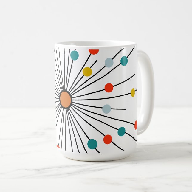 Vintage Atomic Dot Retro Coffee Mug (Front Right)
