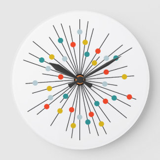 Vintage Atomic Dot Retro Wall Clock
