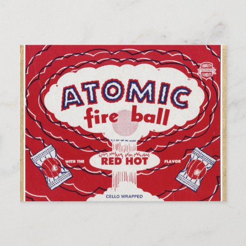 Vintage Atomic Fireball Postcard