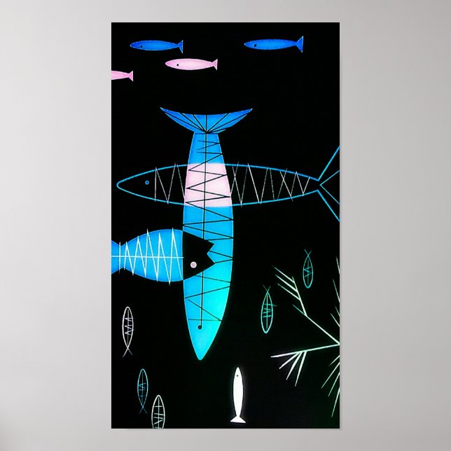 Vintage Atomic Fish Poster (Front)