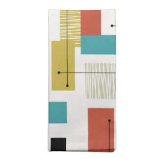 Vintage Atomic Tiki Design Cloth Napkins