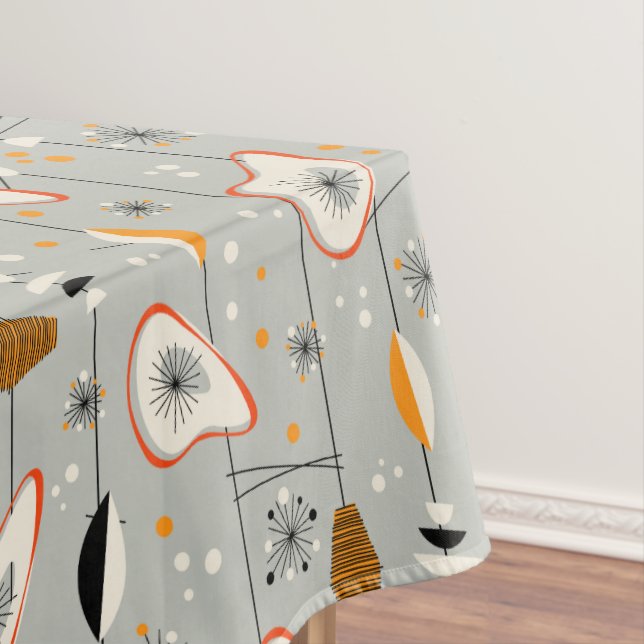 Vintage Atomic Tiki Design Tablecloth (In Situ)