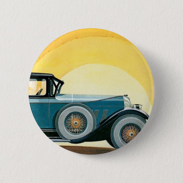 Vintage Auburn Motors Sunburst Ad Button (Front)