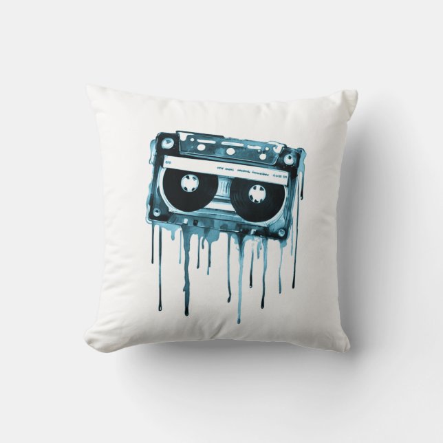 Vintage audiocassette throw pillow (Front)