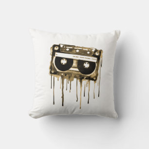 Vintage audiocassette throw pillow