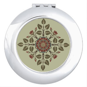 Vintage Audsley Tudor Rose Victorian Pattern Art Compact Mirror
