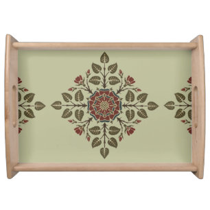 Vintage Audsley Tudor Rose Victorian Pattern Art Serving Tray