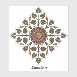 Vintage Audsley Tudor Rose Victorian Pattern Art Sticker