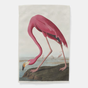 Vintage Audubon American Flamingo Pink Bird Art Garden Flag