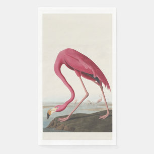 Vintage Audubon American Flamingo Pink Bird Art Paper Guest Towels