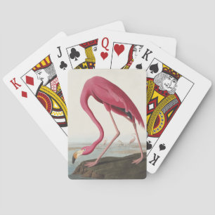 Vintage Audubon American Flamingo Pink Bird Art Poker Cards