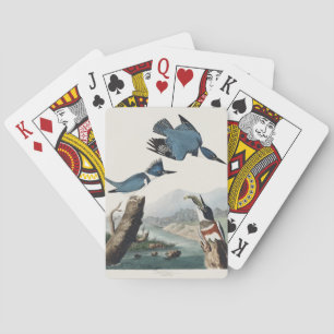 Vintage Audubon Belted Kingfisher Bird Art Poker Cards