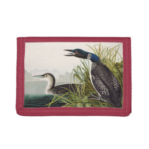 Vintage Audubon Common Loon Bird Nature Art Tri-fold Wallet