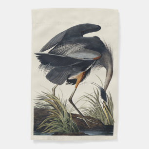Vintage Audubon Great Blue Heron Bird Nature Art Garden Flag