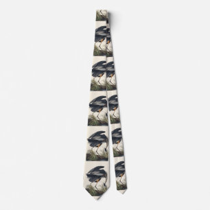 Vintage Audubon Great Blue Heron Bird Nature Art Neck Tie