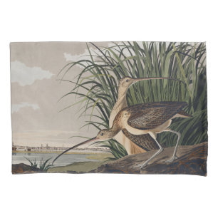 Vintage Audubon Long-billed Curlew Bird Art Pillow Case