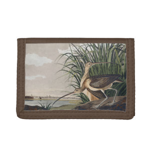 Vintage Audubon Long-billed Curlew Bird Art Tri-fold Wallet