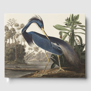 Vintage Audubon Louisiana Heron Bird Art Guest Book