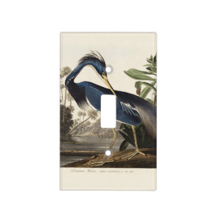 Vintage Audubon Louisiana Heron Bird Art Light Switch Cover