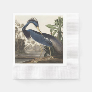 Vintage Audubon Louisiana Heron Bird Art Napkins